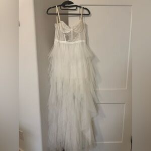 Elegant White Layered Dress